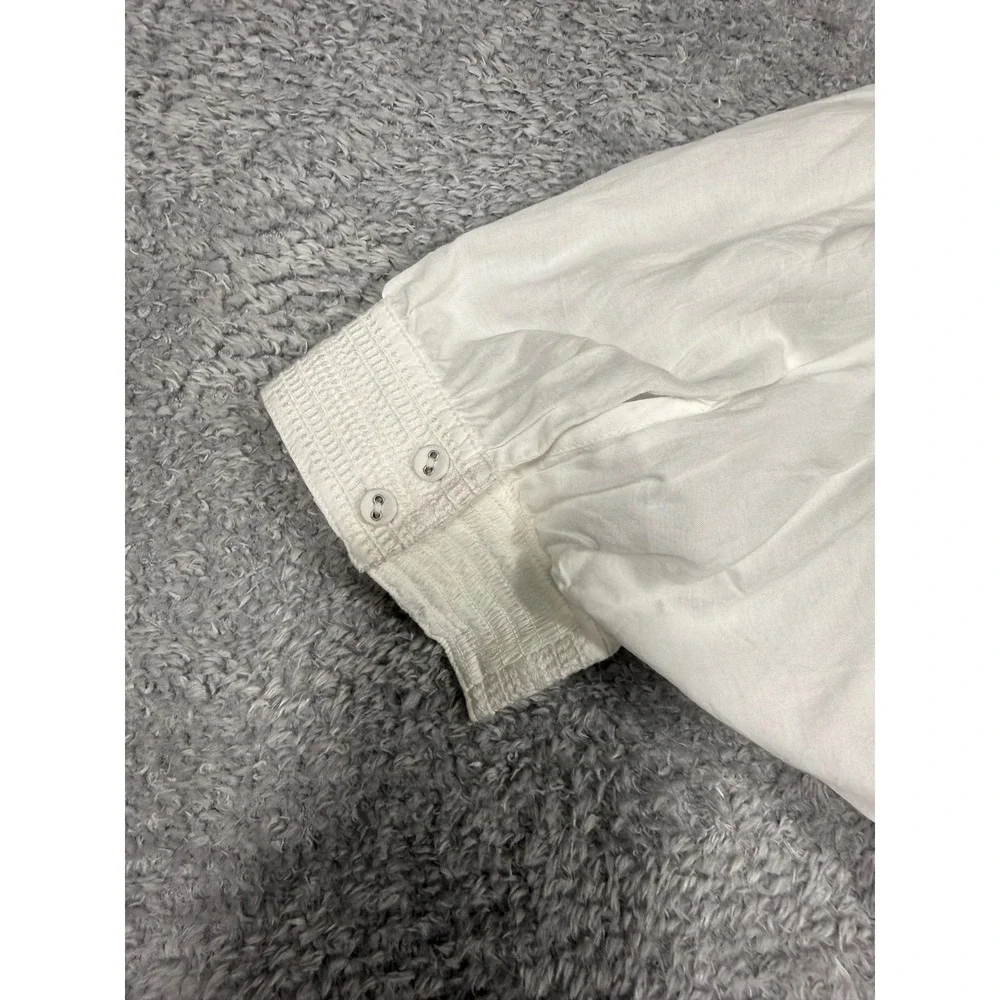 Madewell Eyelet Smocked Blouse Womens 2 White NWT Boho Puff Sleeve NW062